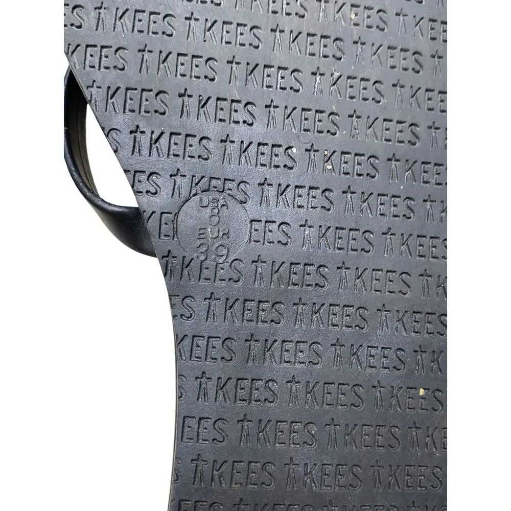 Tkees Gemma Leather Sandals US 8 Black Two Strap Slides Minimalist Neutral - Picture 9 of 14